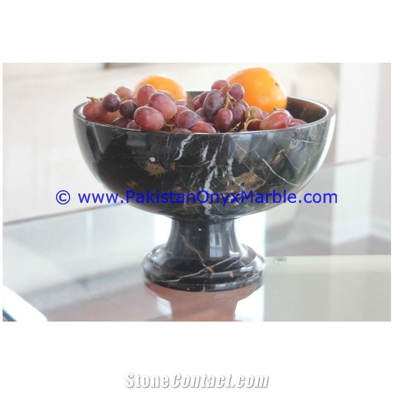 Marble Fruit Bowls Black and Gold Marble