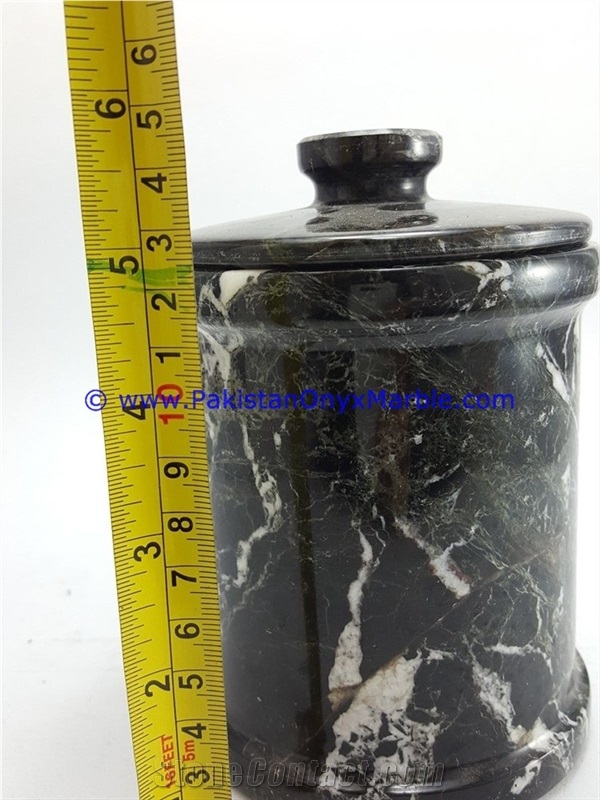 Marble Jars Black Zebra Marble
