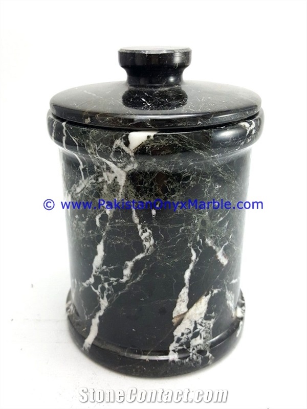 Marble Jars Black Zebra Marble