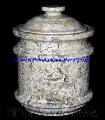 Marble Jars Fossil Corel Marble Handcarved