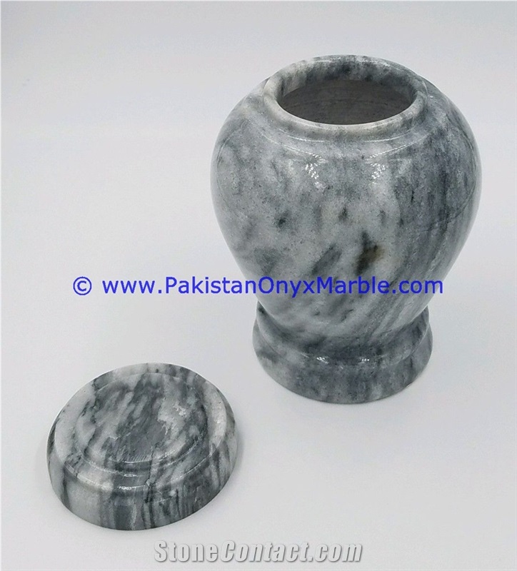 Marble Jars Gray Marble Handcarved Lid Sugar Candy