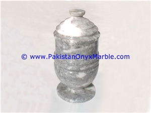 Marble Jars Gray Marble Handcarved Lid Sugar Candy