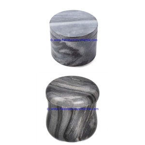 Marble Jars Gray Marble Handcarved Lid Sugar Candy
