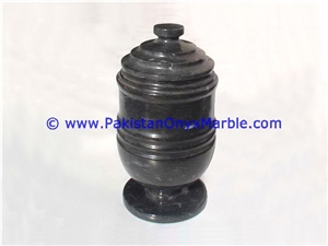Marble Jars Jet Black Marble Handcarved Lid Sugar