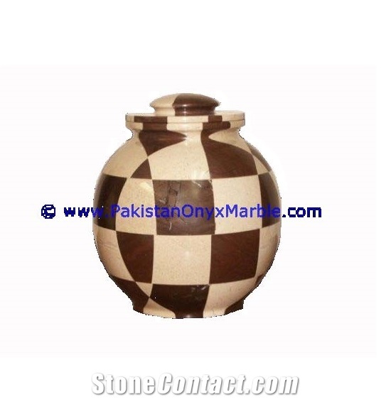 Marble Jars Multi Stone Marble Handcarved Lid
