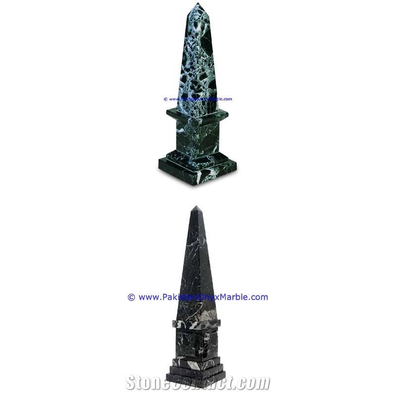 Marble Obelisks Black Zebra Marble Handcrafted
