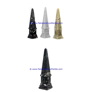 Marble Obelisks Black Zebra Marble Handcrafted