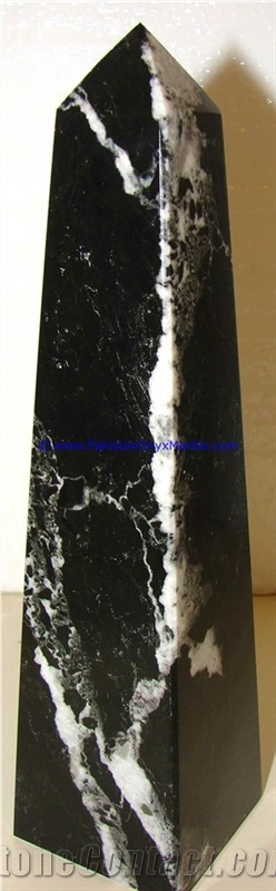 Marble Obelisks Black Zebra Marble Handcrafted