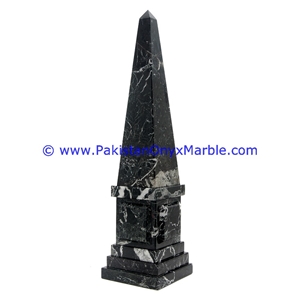 Marble Obelisks Black Zebra Marble Handcrafted