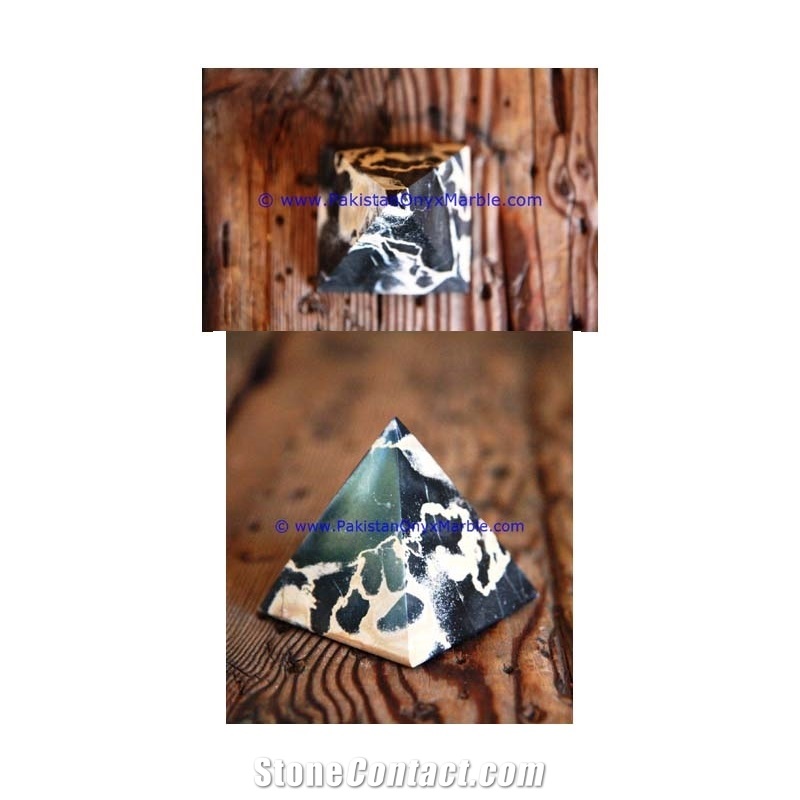 Marble Pyramids Black Zebra Marble