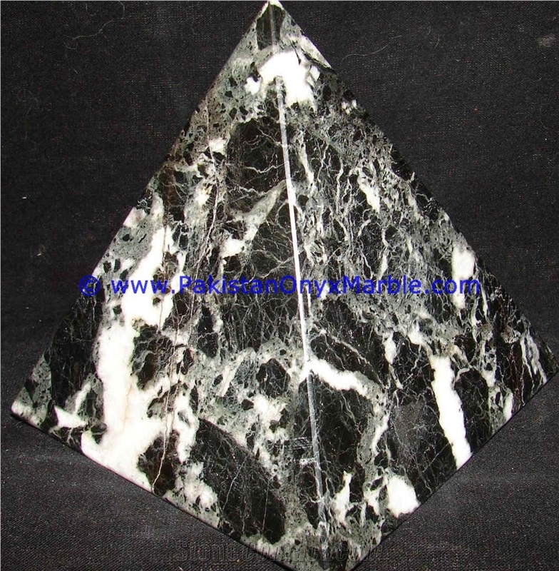 Marble Pyramids Black Zebra Marble