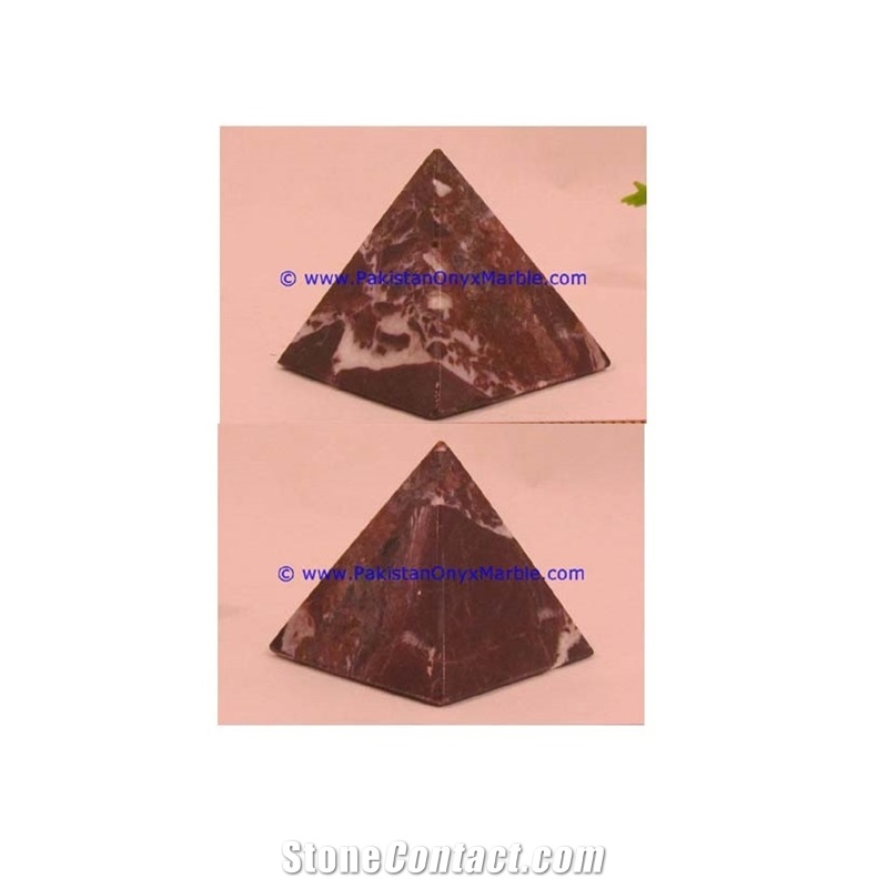 Marble Pyramids Red Zebra Marble