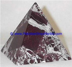 Marble Pyramids Red Zebra Marble