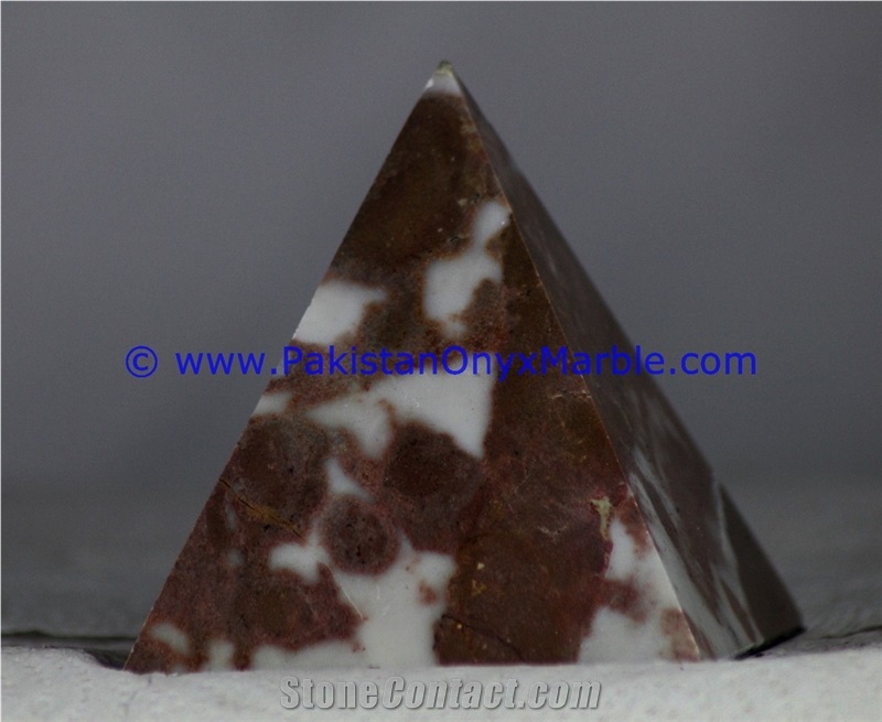 Marble Pyramids Red Zebra Marble