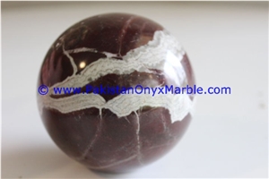Marble Spheres Round Ball Red Zebra