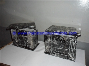 Marble Urns Black Zebra Marble Urns