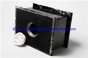 Marble Urns Jet Black Marble Urns