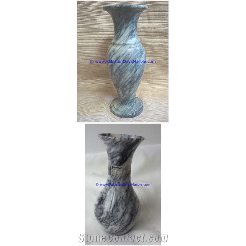 Marble Vases Gray Marble Handcrafted Natural