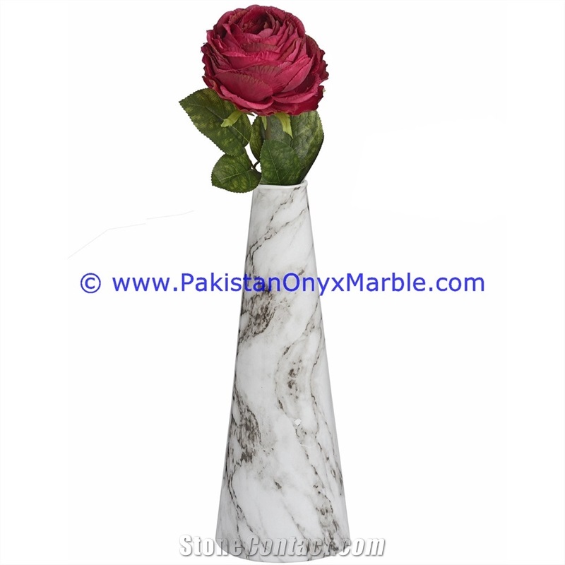 Marble Vases Gray Marble Handcrafted Natural