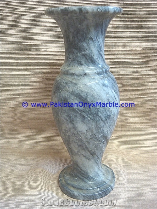 Marble Vases Gray Marble Handcrafted Natural