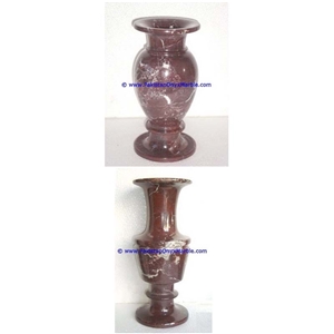 Marble Vases Red Zebra Marble Handcrafted Natural