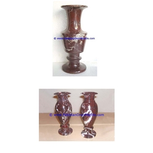 Marble Vases Red Zebra Marble Handcrafted Natural
