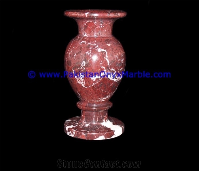 Marble Vases Red Zebra Marble Handcrafted Natural