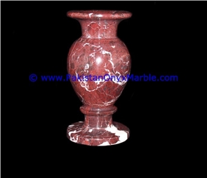 Marble Vases Red Zebra Marble Handcrafted Natural