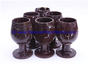 Marble Wine Glasses Goblets Set Red Zebra