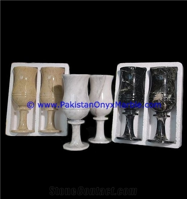 Marble Wine Glasses Set Verona Sahara Beige