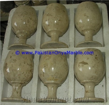 Marble Wine Glasses Set Verona Sahara Beige