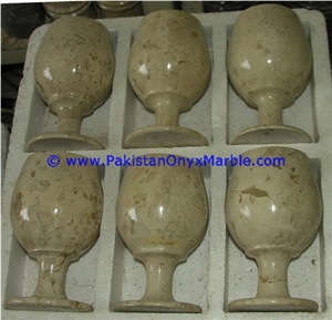 Marble Wine Glasses Set Verona Sahara Beige