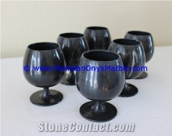 Marble Wine Sherry Glasses Handcrafted Set