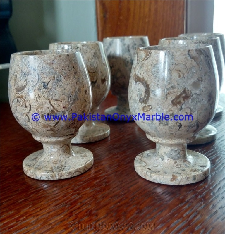 Marble Wine Sherry Glasses Handcrafted Set