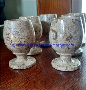 Marble Wine Sherry Glasses Handcrafted Set