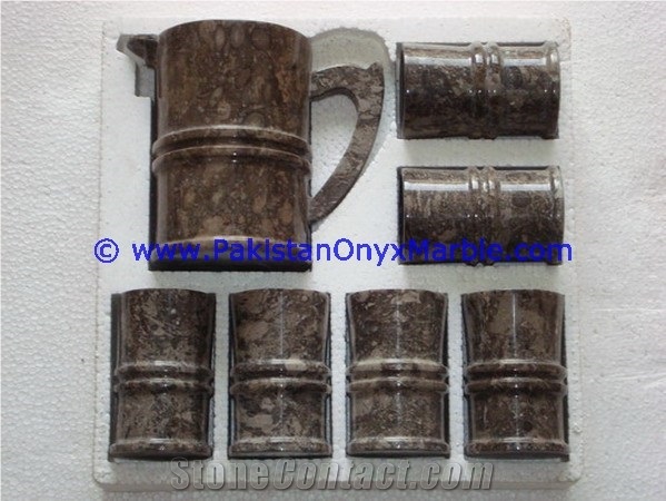 Michaelangelo Marble Shot Glasses Hnadcrafted Set