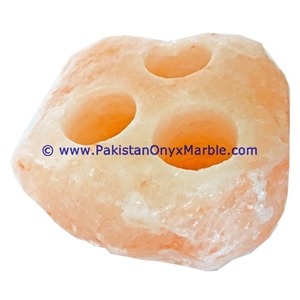 Natural Himalayan Salt Candle Holder Three Hole