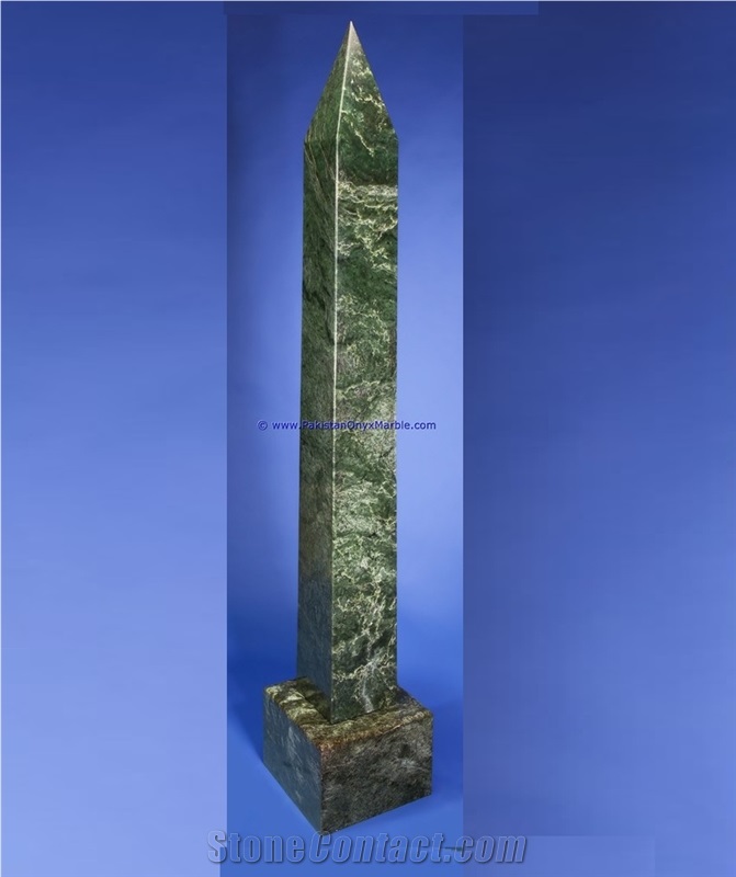 Nephrite Jade Natural Green Stone Polished Obelisk