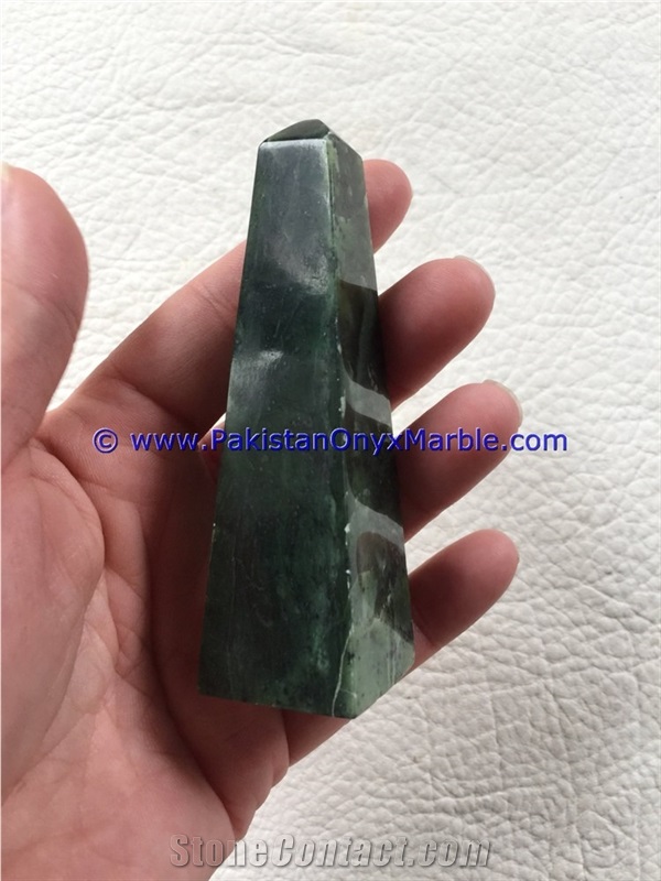 Nephrite Jade Natural Green Stone Polished Obelisk