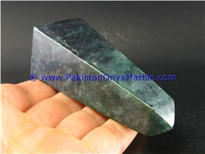 Nephrite Jade Natural Green Stone Polished Obelisk