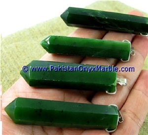 Nephrite Jade Natural Green Stone Polished Pencils