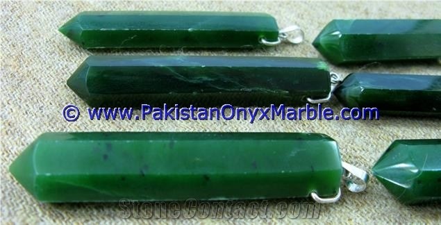 Nephrite Jade Natural Green Stone Polished Pencils