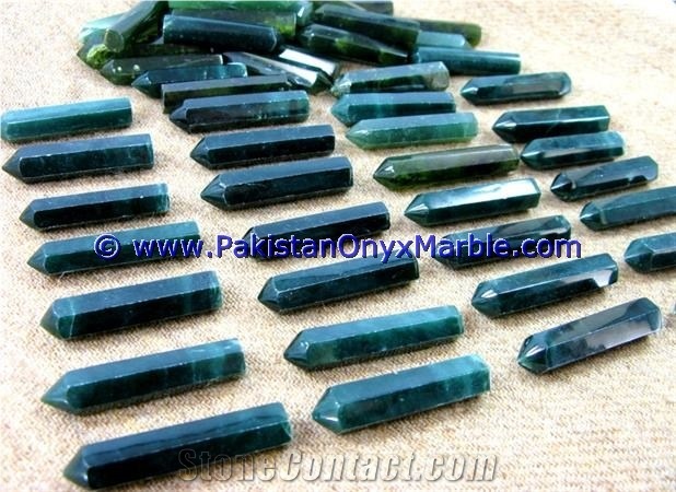 Nephrite Jade Natural Green Stone Polished Pencils