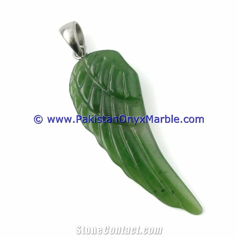 Nephrite Jade Polished Green Pendants
