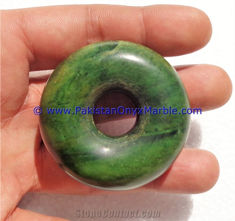 Nephrite Jade Polished Green Pendants