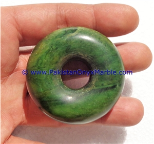 Nephrite Jade Polished Green Pendants