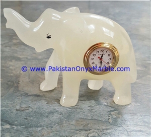 Onyx Animals Clocks Fish Elephant Statue Figurine