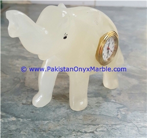 Onyx Animals Clocks Fish Elephant Statue Figurine