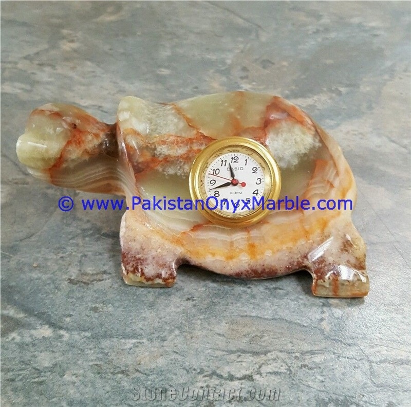 Onyx Animals Clocks Fish Elephant Statue Figurine