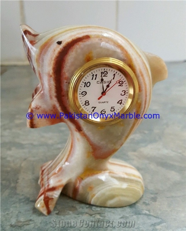 Onyx Animals Clocks Fish Elephant Statue Figurine